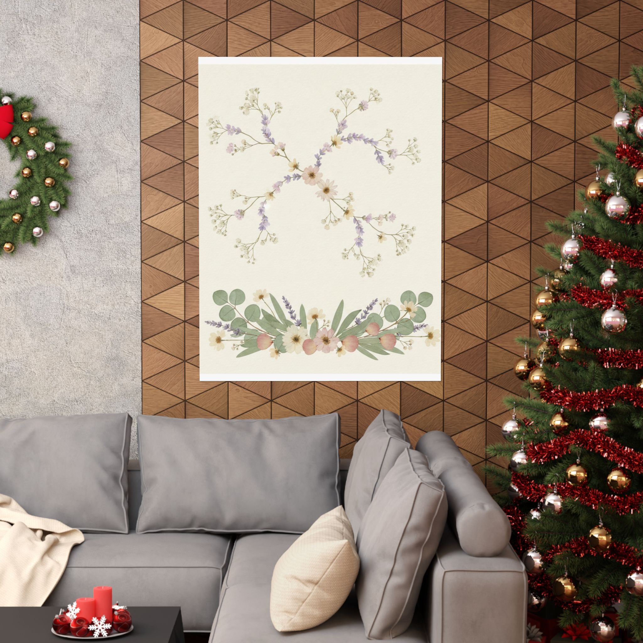 Pressed Lavender & Eucalyptus Garland Matte Poster