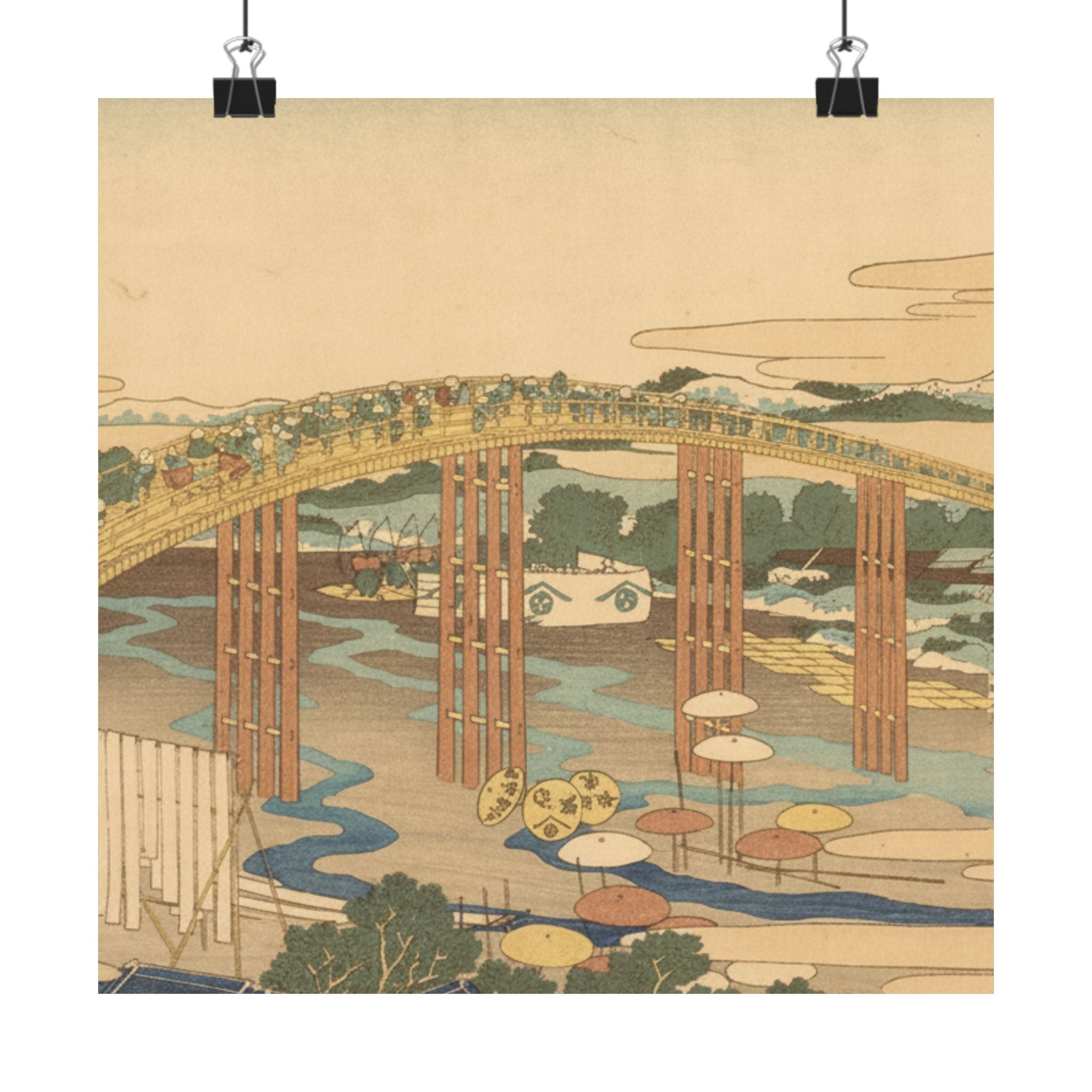 Scenic Nature — Yahagi Bridge At Okazaki On The Tōkaidō (Tōkaidō Okazaki Yahagi No Hashi), From  — Matte Poster