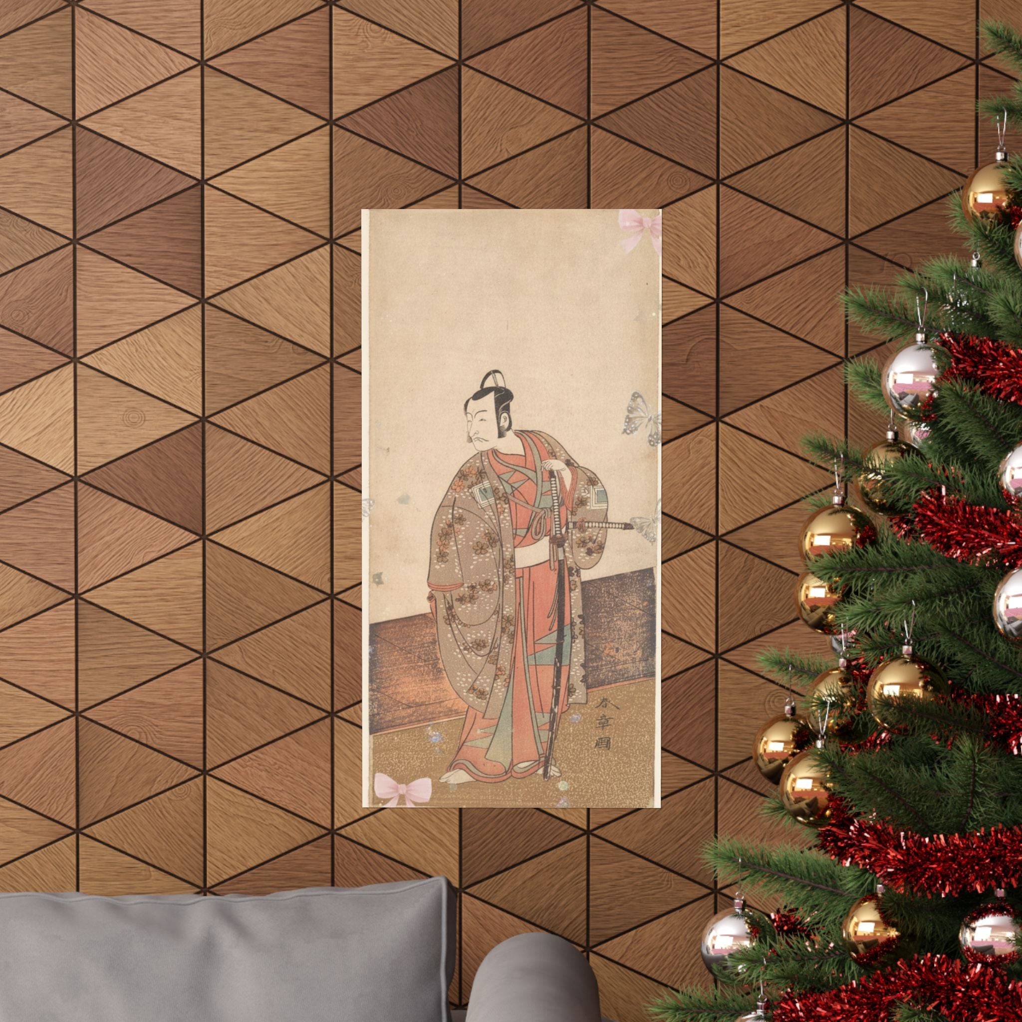Ecommerce Main — The Actor Ichikawa Danjuro V Standing Inside Of A House And In Front Of An Engaw — Matte Poster
