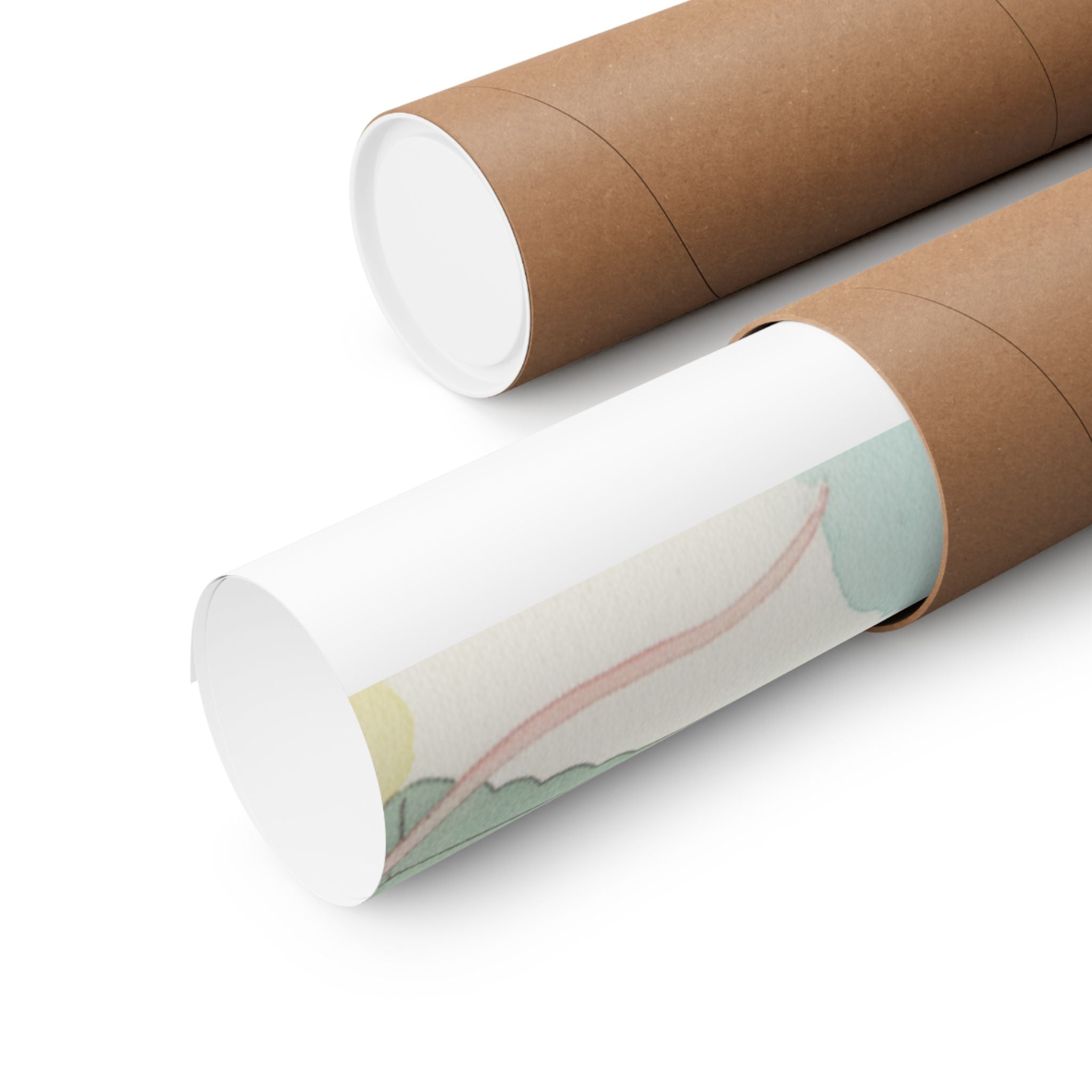 Watercolor — White Mice Playing — Matte Poster