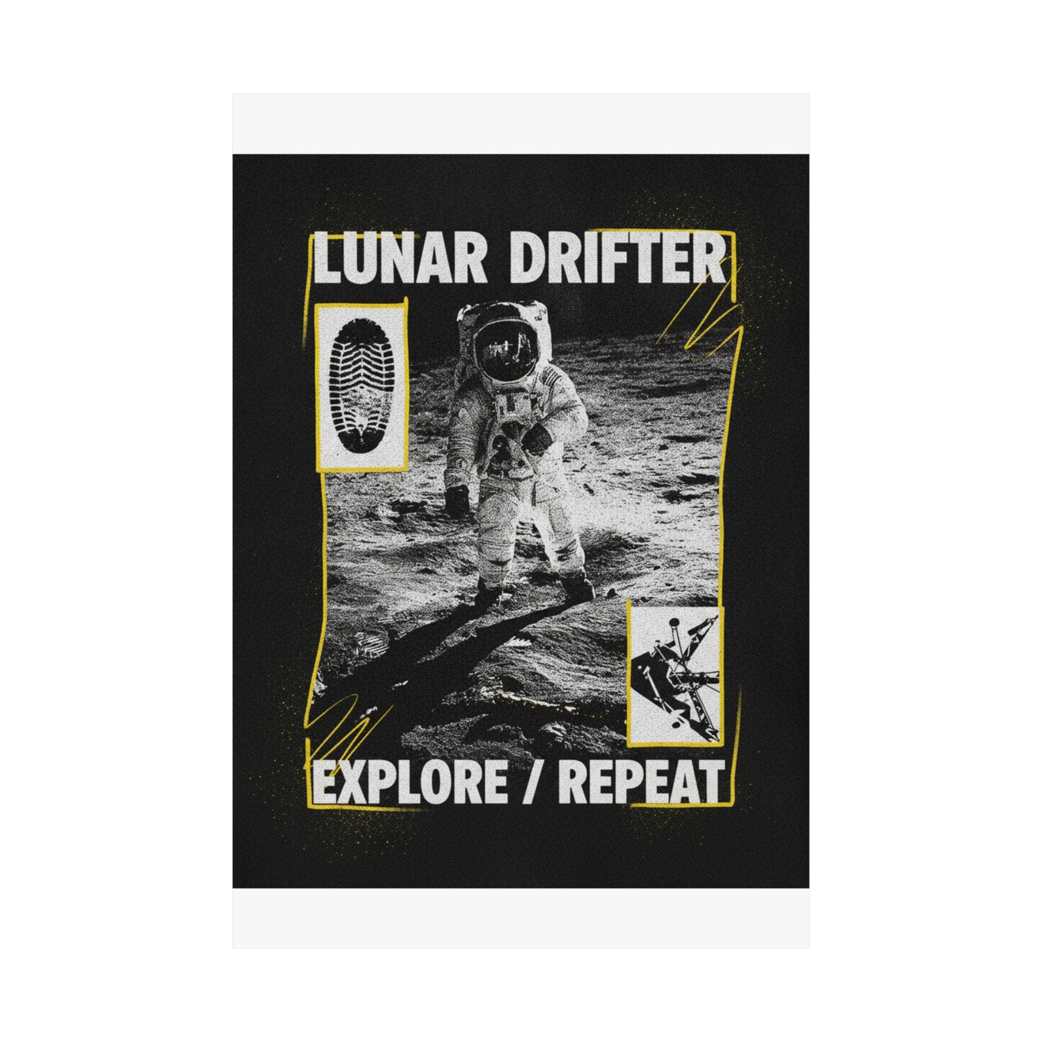 Lunar Drifter Explore / Repeat Astronaut Streetwear Poster