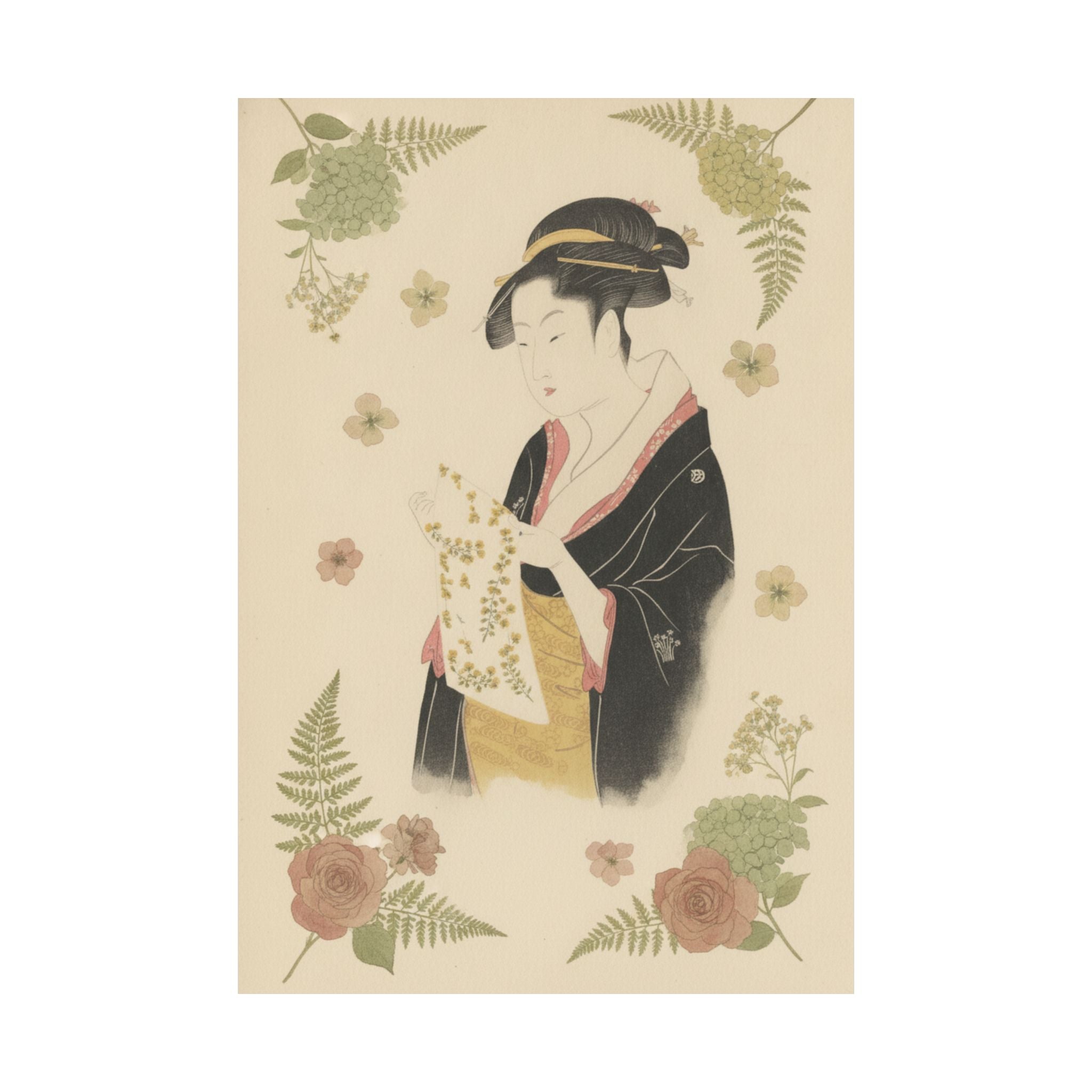 Botanical — The Lady Tomimoto Toyohina Reading A Letter — Matte Poster