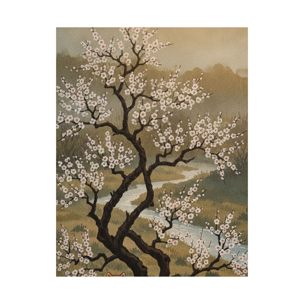 Scenic Nature — Plum Tree In Blossom — Matte Poster
