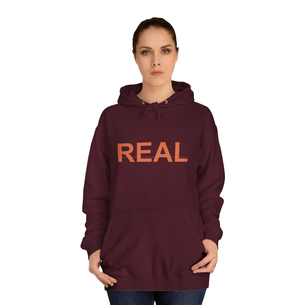 REAL Bold Burnt-Orange Minimal Typography Hoodie