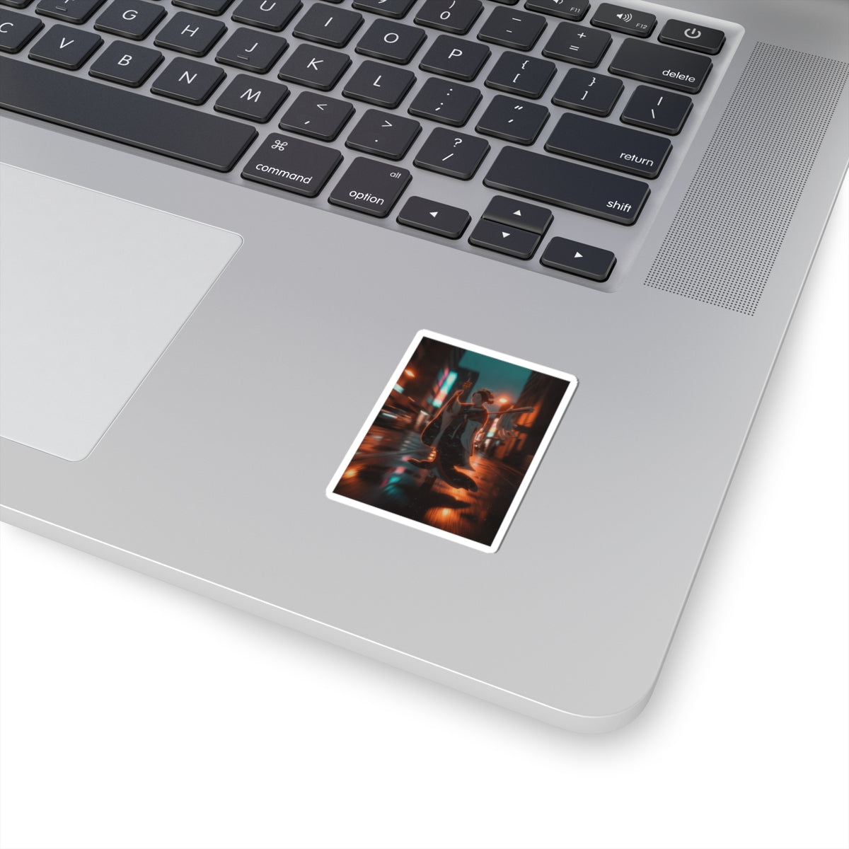 Fast Furious — Girl On Balcony Above Stone Stairway — Kiss-Cut Sticker