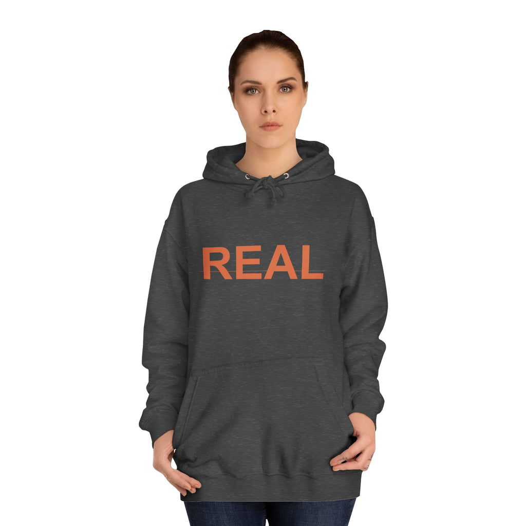 REAL Bold Burnt-Orange Minimal Typography Hoodie