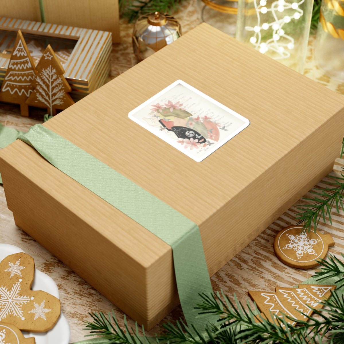 Watercolor — Fan-Box With Fans — Kiss-Cut Sticker
