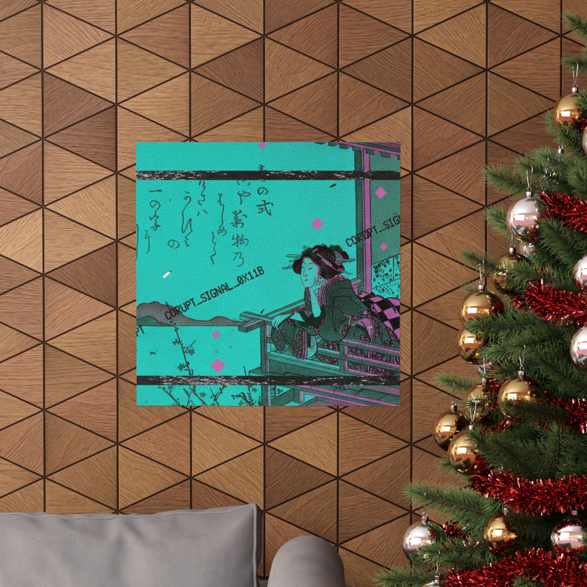 Glitch Culture — Courtesan Leaning On The Railing Of A Veranda — Matte Poster