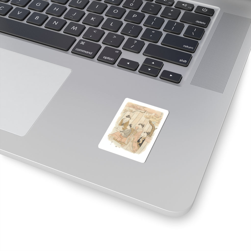 Watercolor — Prince Genji And Three Young Women — Kiss-Cut Sticker