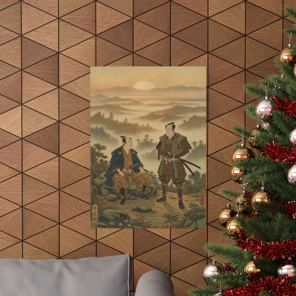 Scenic Nature — A Daimyo Talking To One Of His Retainers — Matte Poster