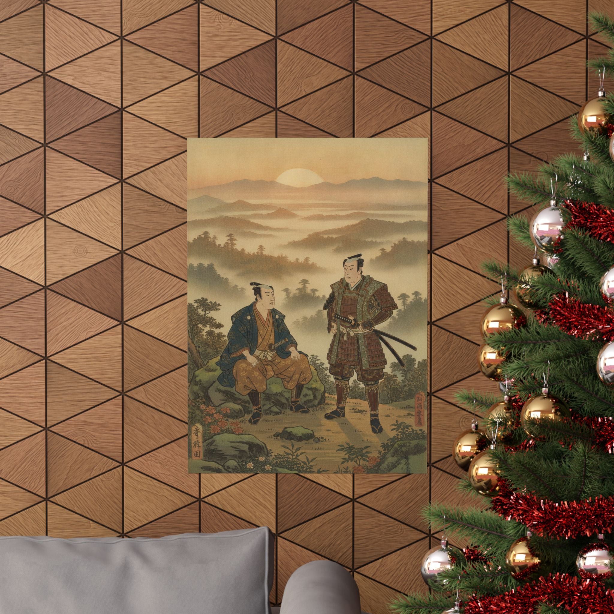 Scenic Nature — A Daimyo Talking To One Of His Retainers — Matte Poster