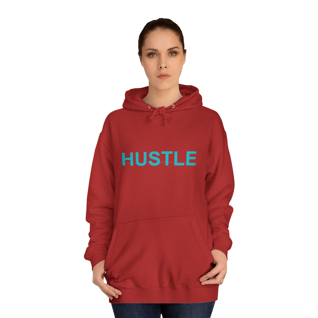 HUSTLE Bold Turquoise Wordmark Minimal Hoodie