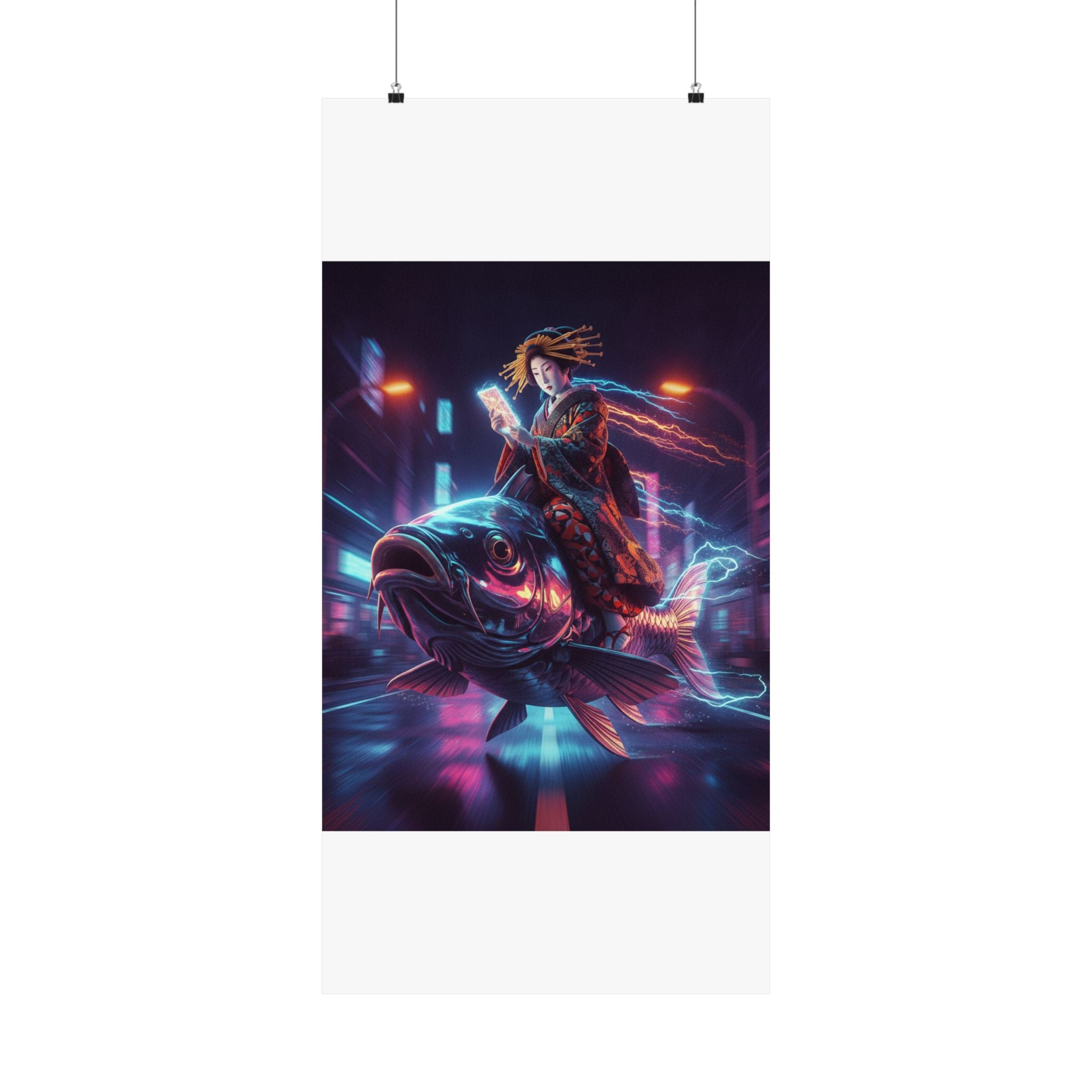 Fast Furious — Courtesan Seated On A Carp — Matte Poster