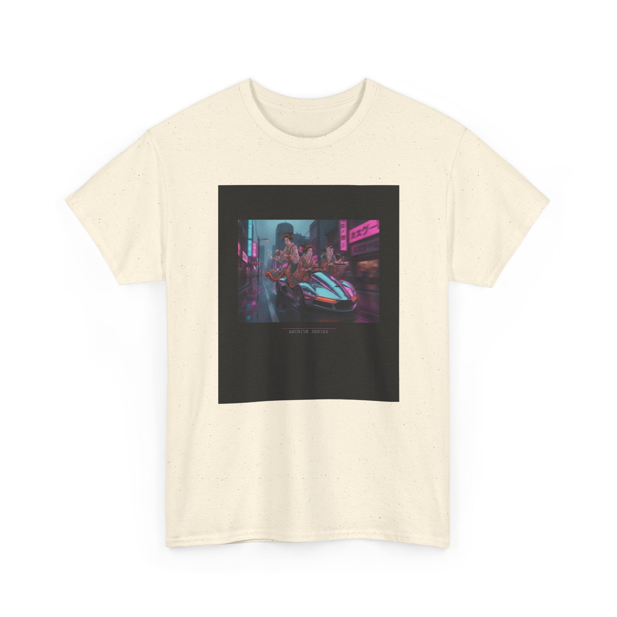 Neon Cyberpunk Supercar Night Street Graphic Tee