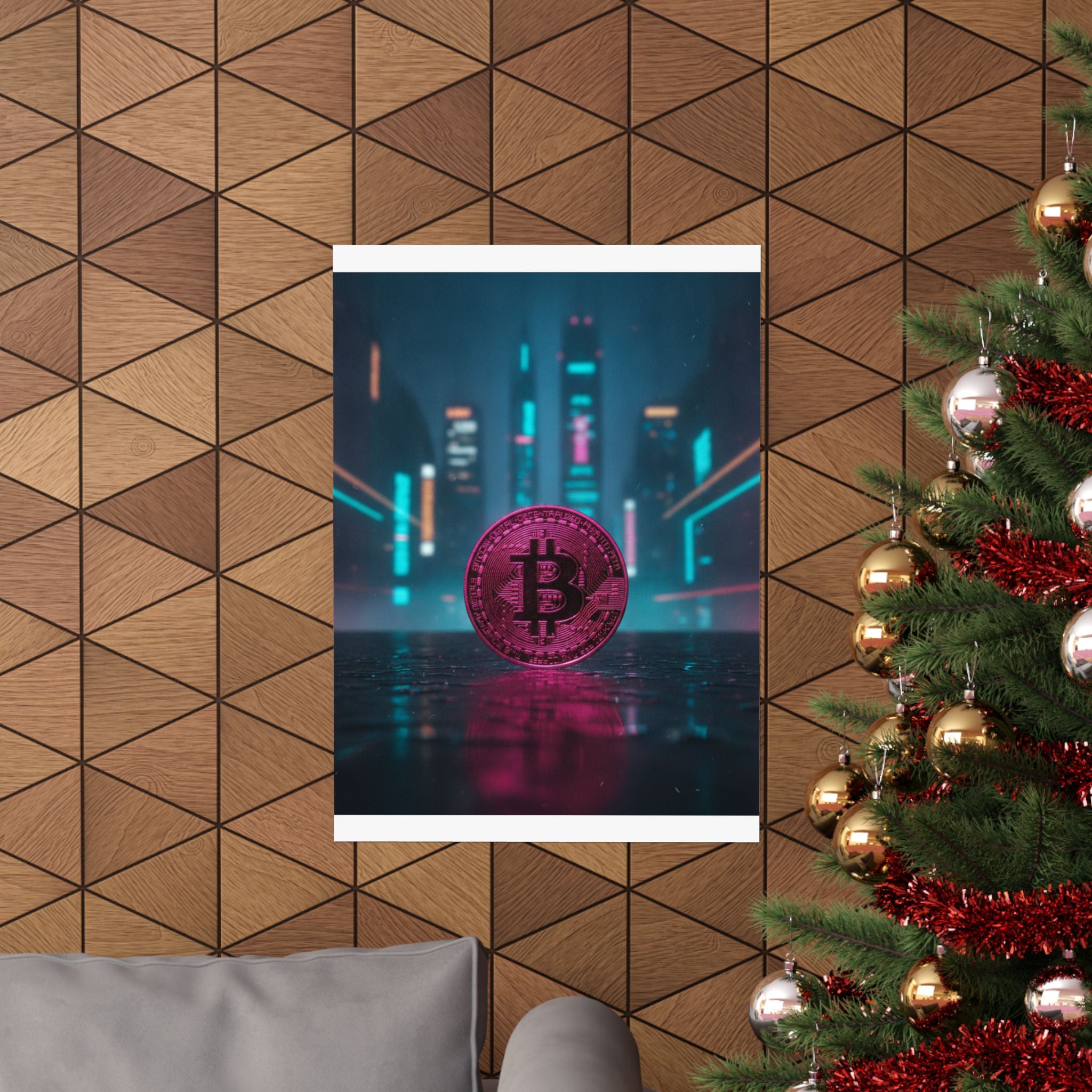 Neon Noir — Coin — Matte Poster