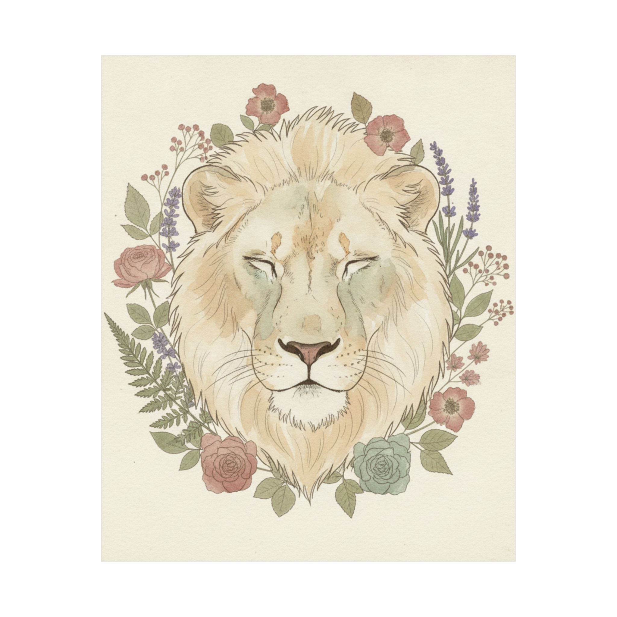 Botanical — Lion — Matte Poster