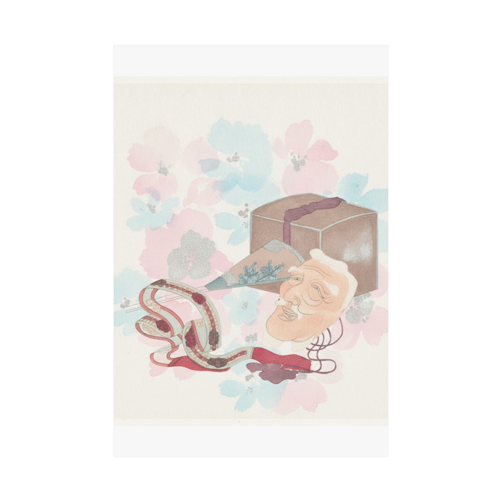 Watercolor — Mask And Other Objects For The Noh Dance — Matte Poster