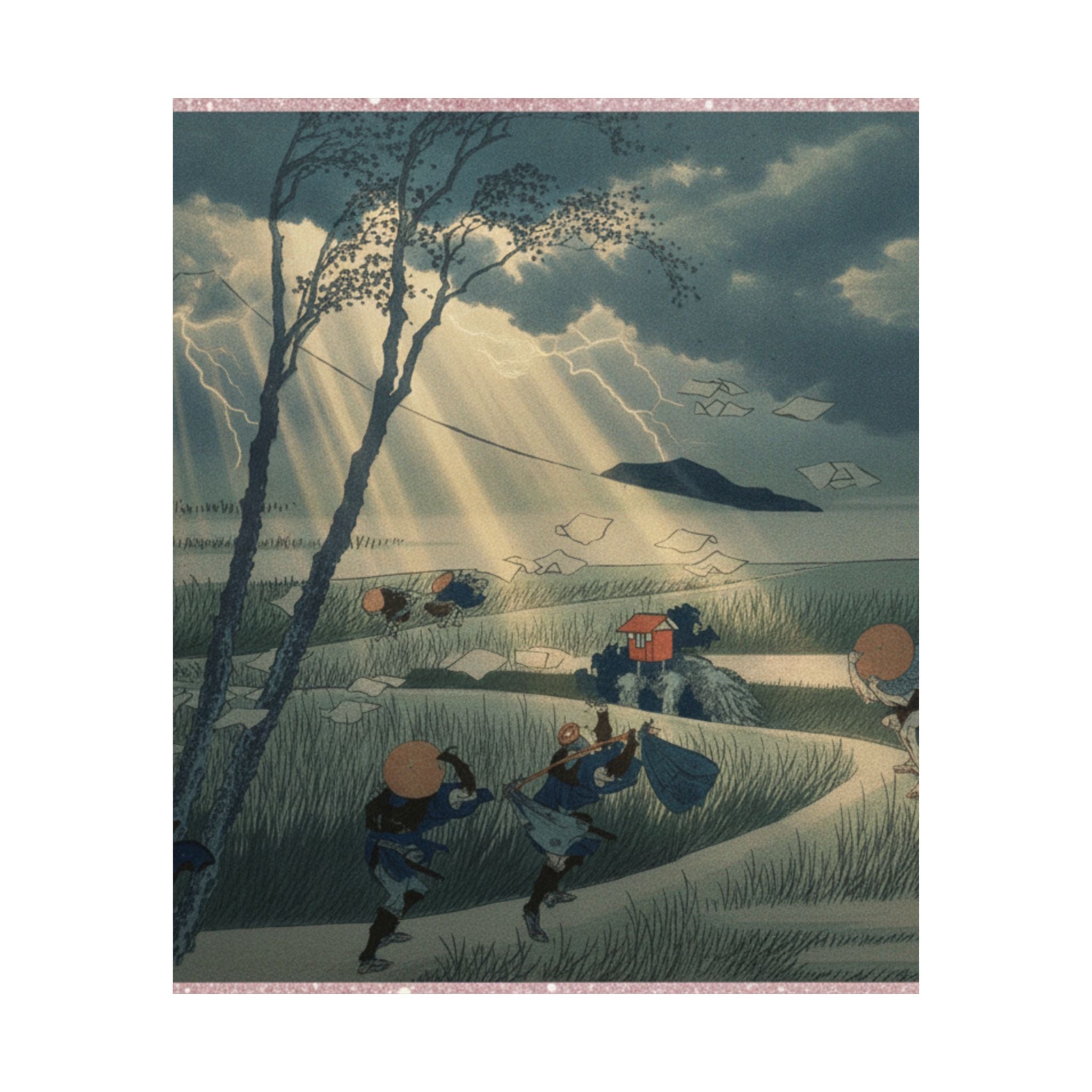 Dramatic Storm — Ejiri In Suruga Province (Sunshū Ejiri), From The Series Thirty-Six Views Of Mou — Matte Poster