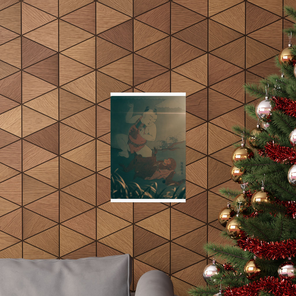 Cinematic — Boy And Monkey Playing — Matte Poster