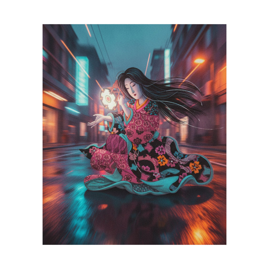 Fast Furious — Woman Playing The Tsuzumi — Matte Poster