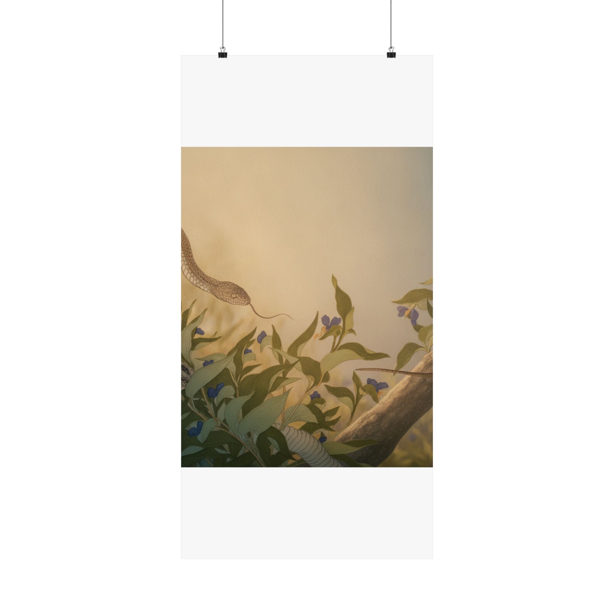 Scenic Nature — Rat Snake (Hebi); Lizard Or Skink (Tokage), From The Picture Book Of Crawling Cr — Matte Poster