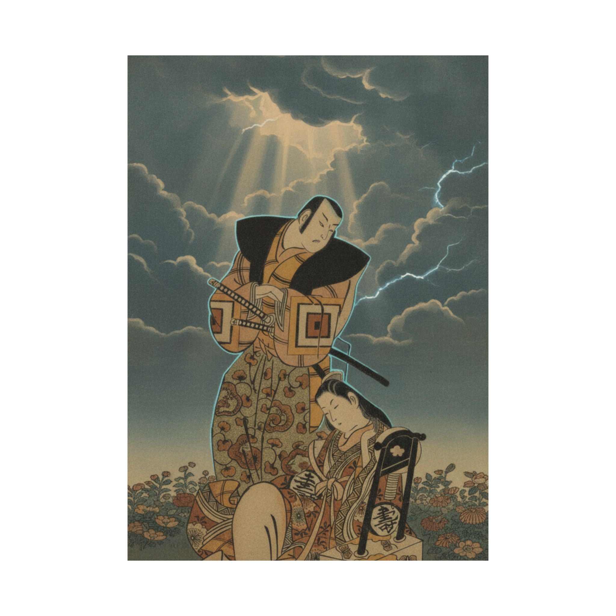 Dramatic Storm — The Actor, Ichikawa Danjuro I, 1660–1704 As A Woman In Unidentified Role — Matte Poster