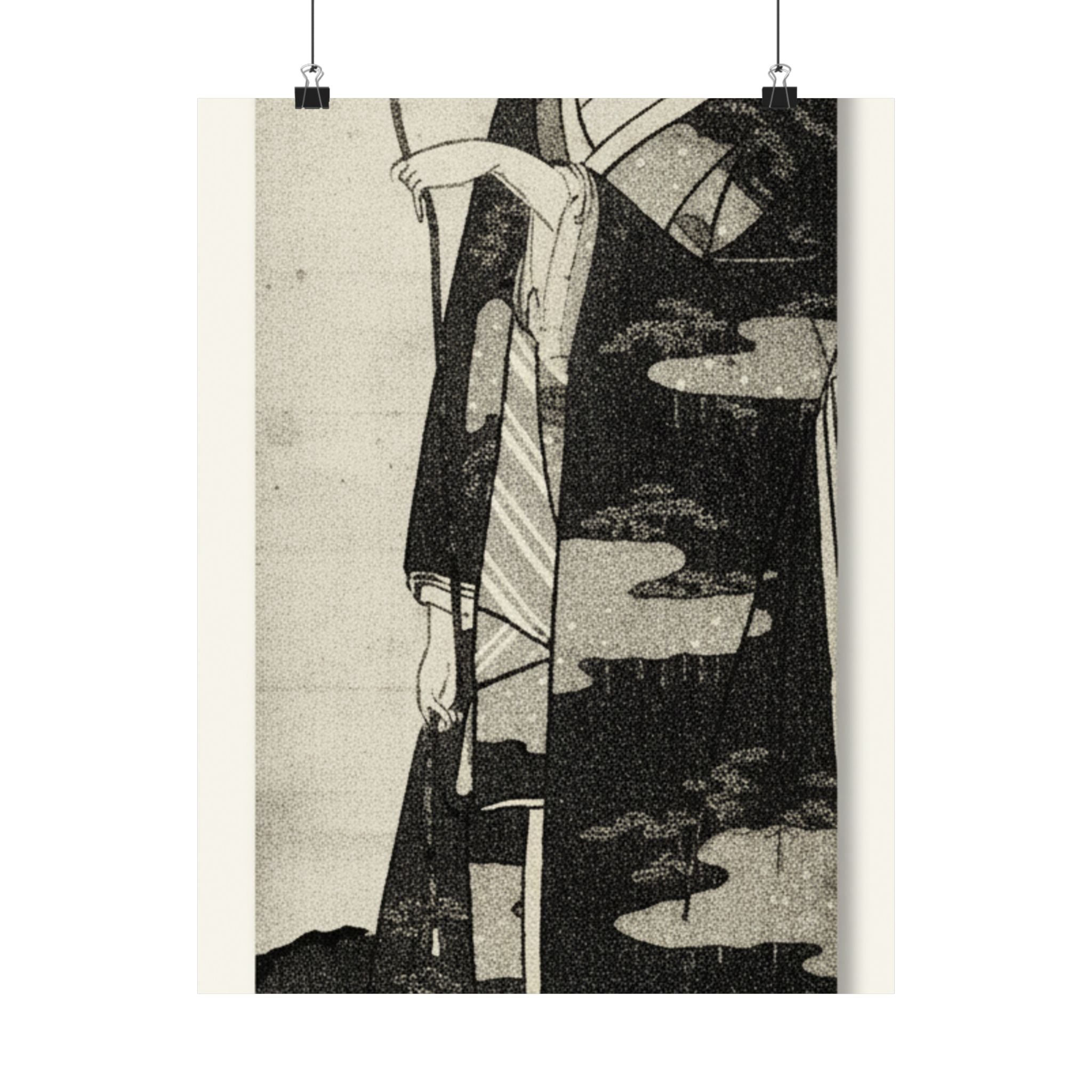 Ecommerce Main — A Woman Playing With A Monkey Which Has Climbed A Tree — Matte Poster