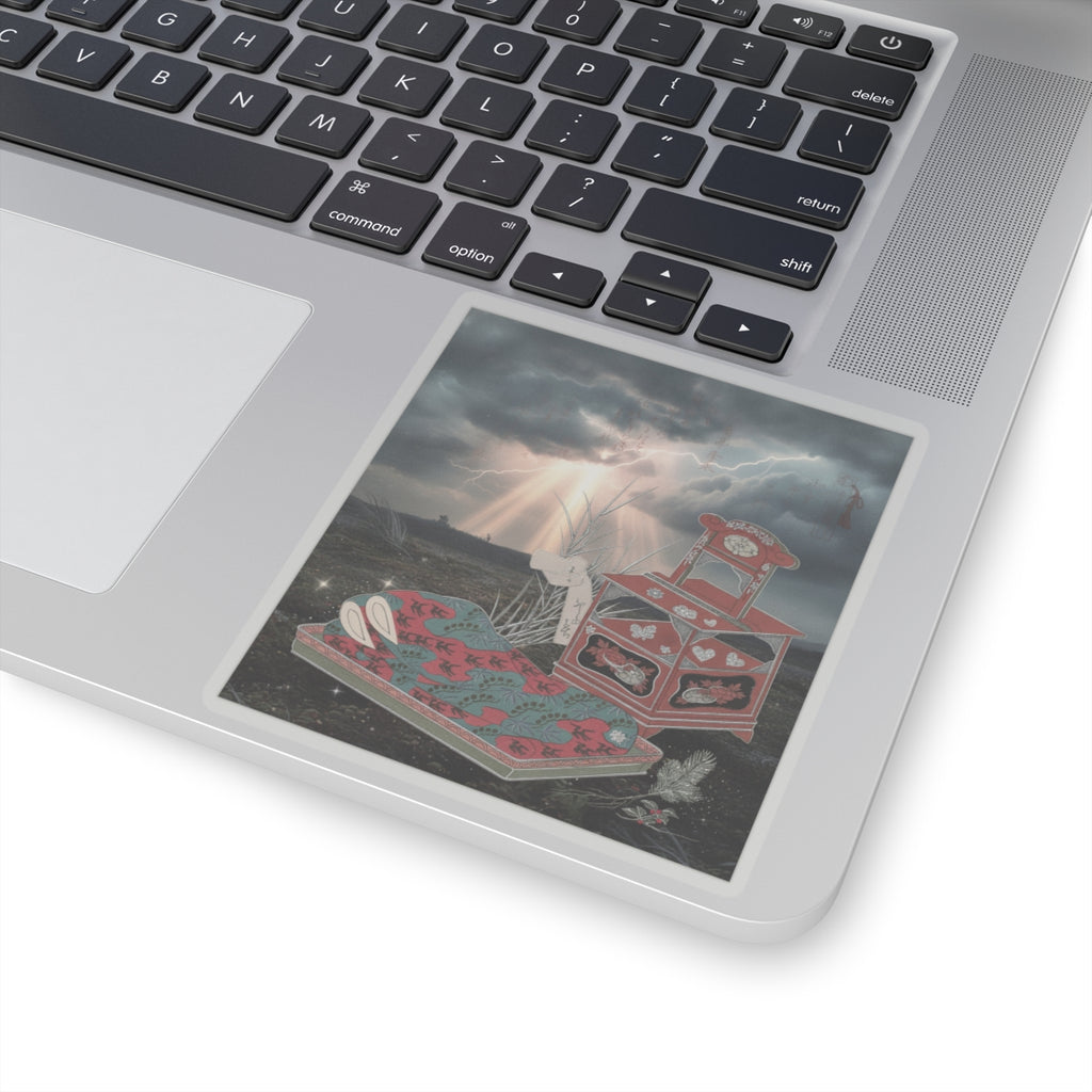 Dramatic Storm — Cabinet For The Toilet And Bed-Clothes — Kiss-Cut Sticker