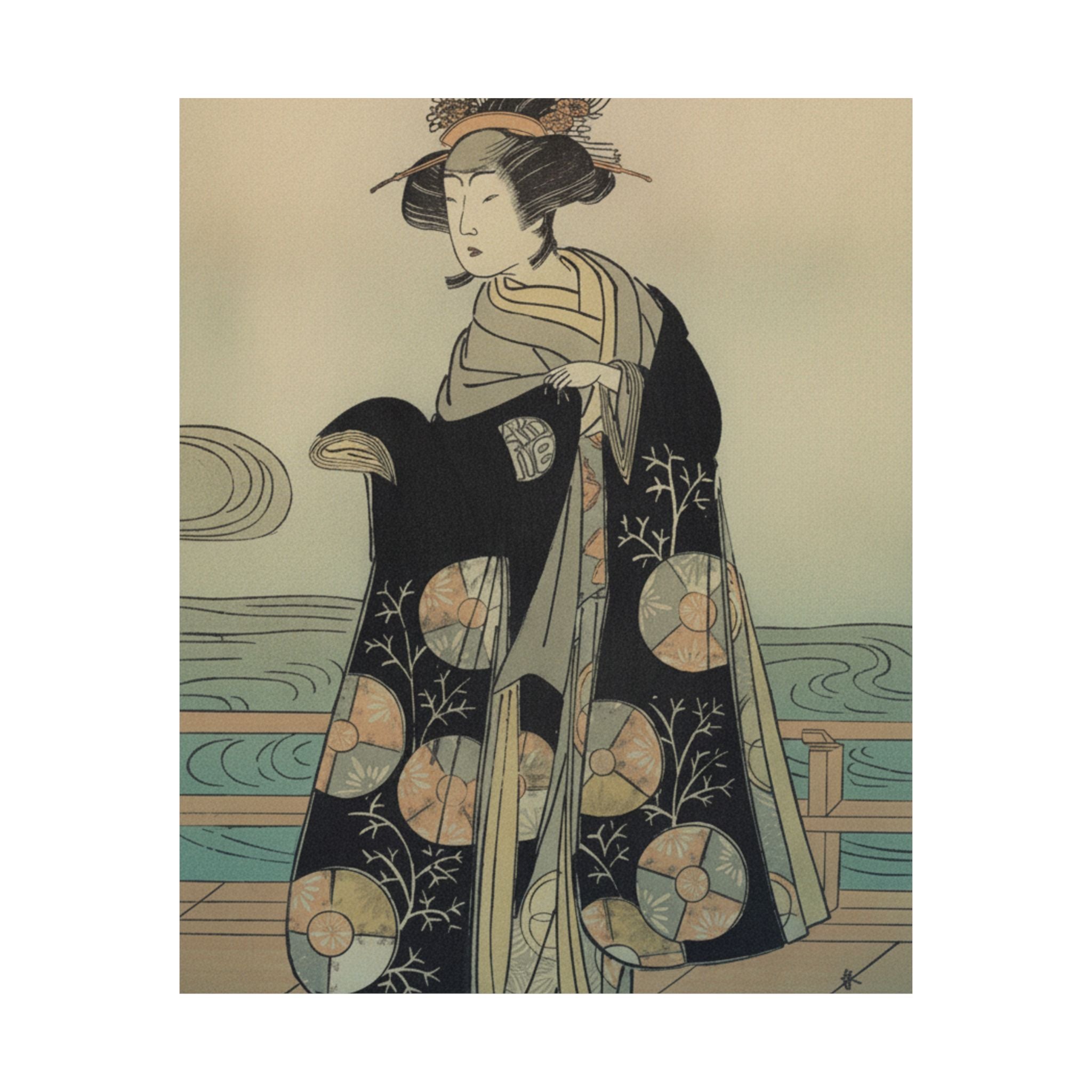 Affirmation — Yoshizawa Iroha As A Woman Standing On The Engawa Of A House By A River — Matte Poster