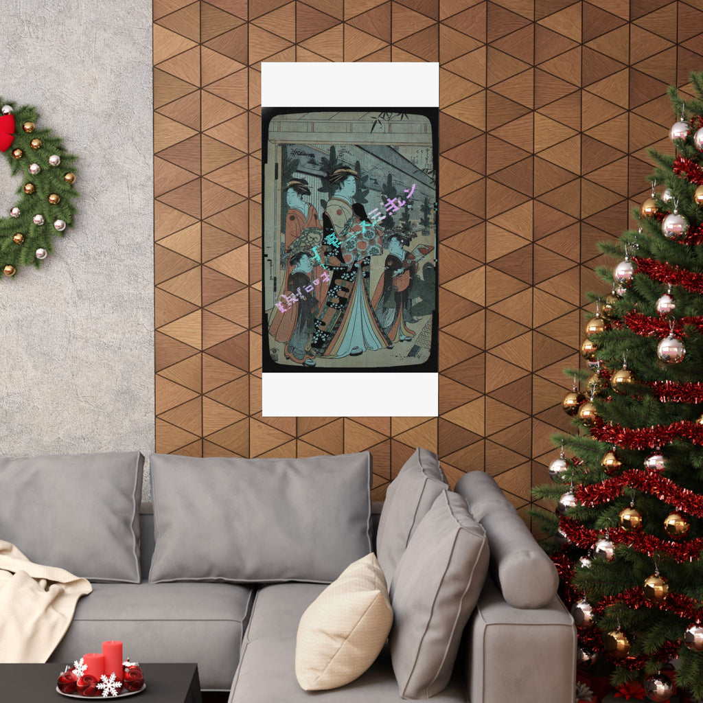 Glitch Culture — Two Oiran With Two Female Attendants In The Yoshiwara — Matte Poster