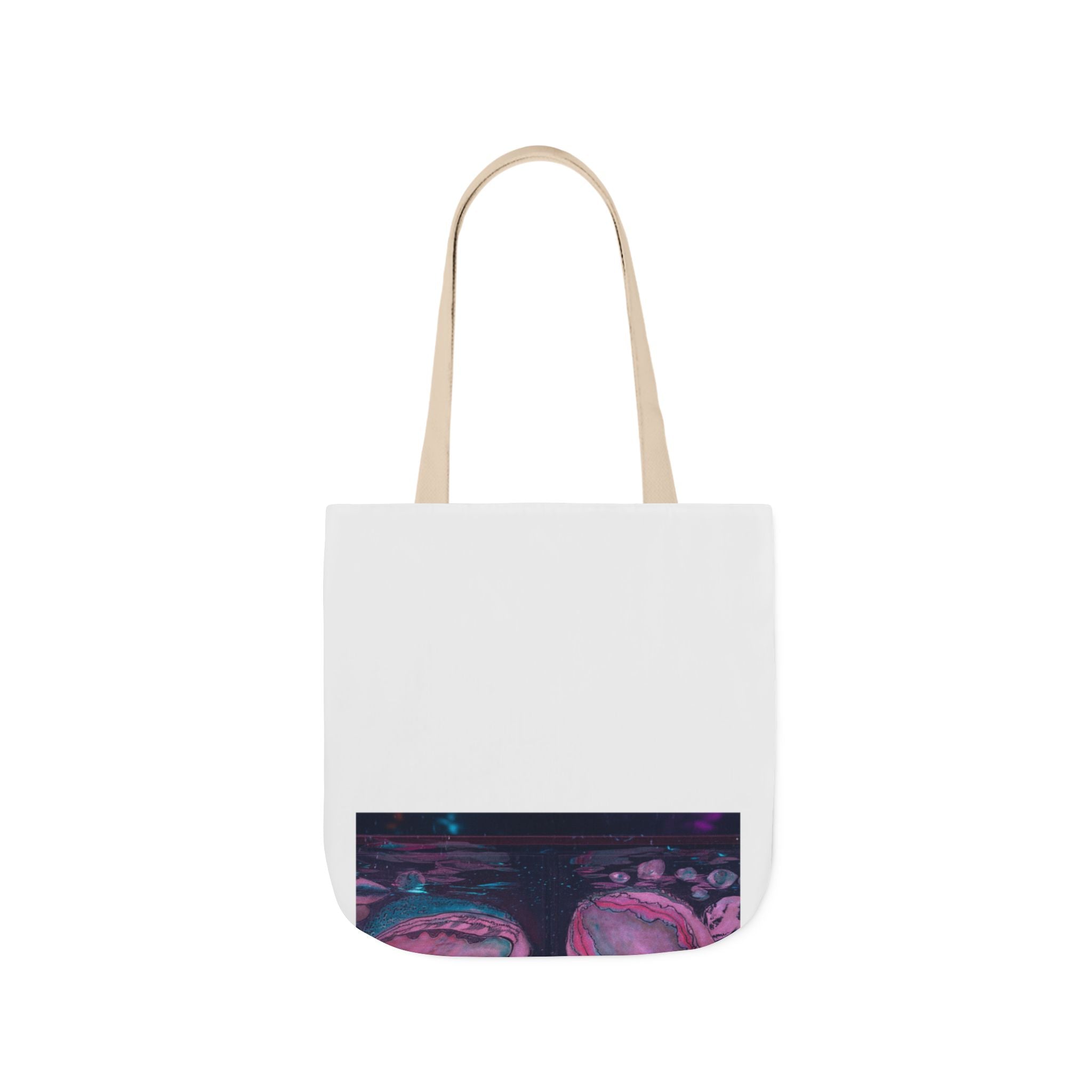 Neon Night Glow Agate Abstract Photo Canvas Tote Bag