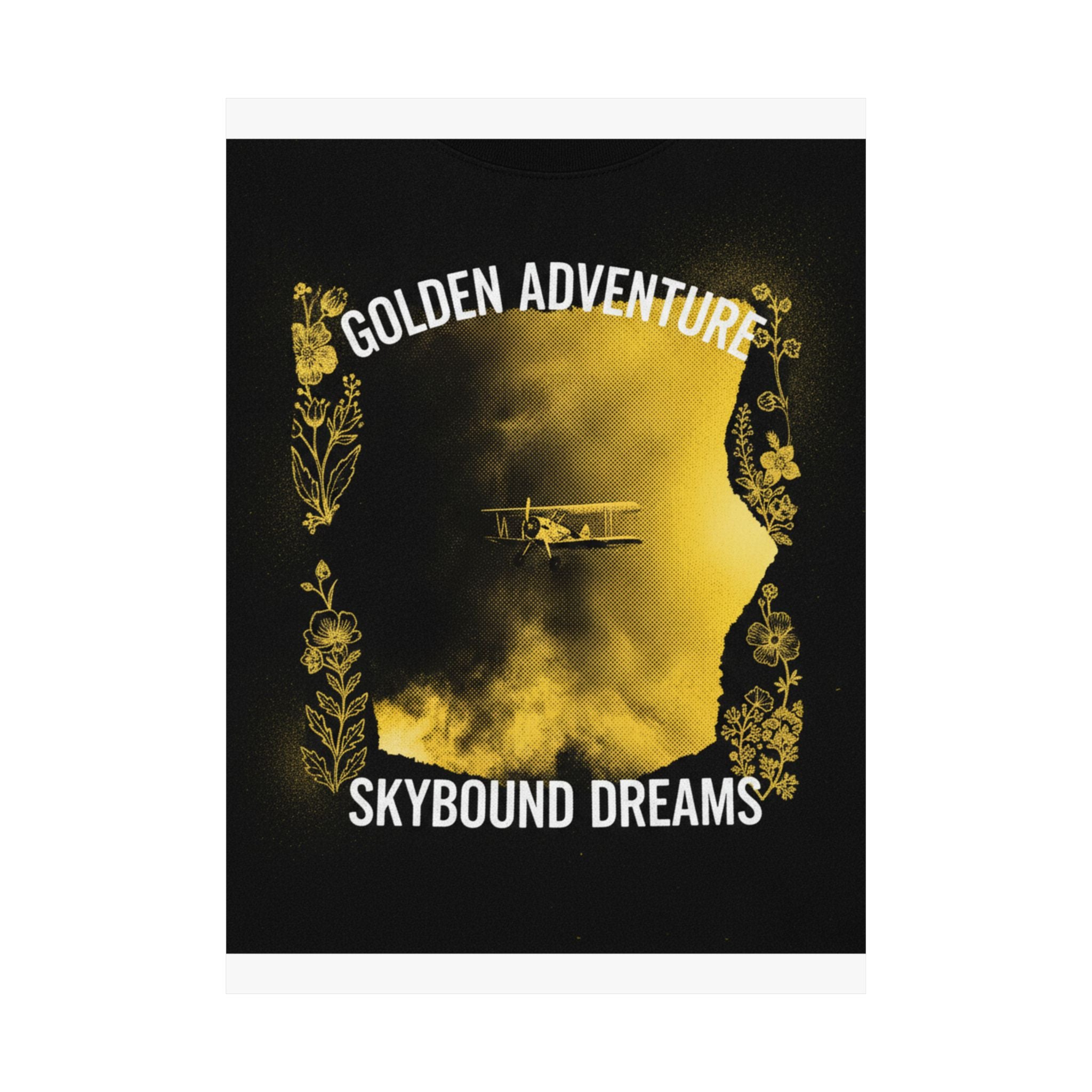 Golden Adventure Skybound Dreams Biplane Art Poster