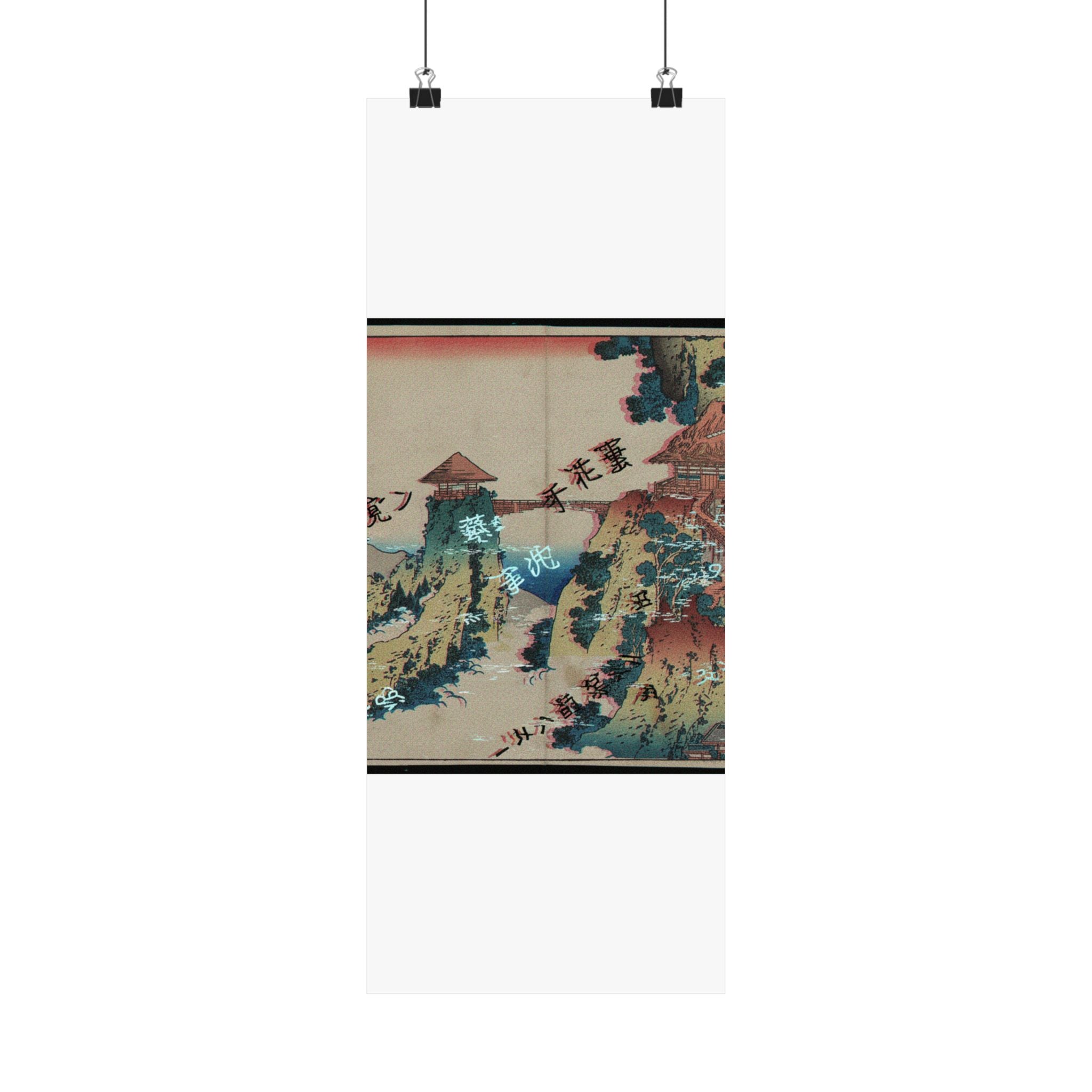 Glitch Culture — The Hanging-Cloud Bridge At Mount Gyōdō Near Ashikaga (Ashikaga Gyōdōzan Kumo No — Matte Poster