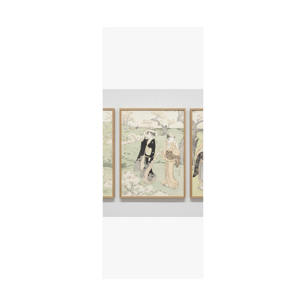 Watercolor — Young Ladies Viewing Cherry–Blossoms At Asukayama — Matte Poster