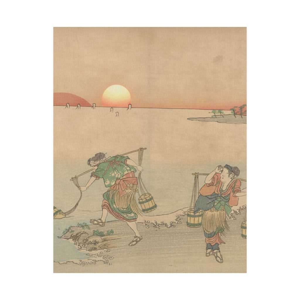 Scenic Nature — Three Water Carriers At The Shore — Matte Poster