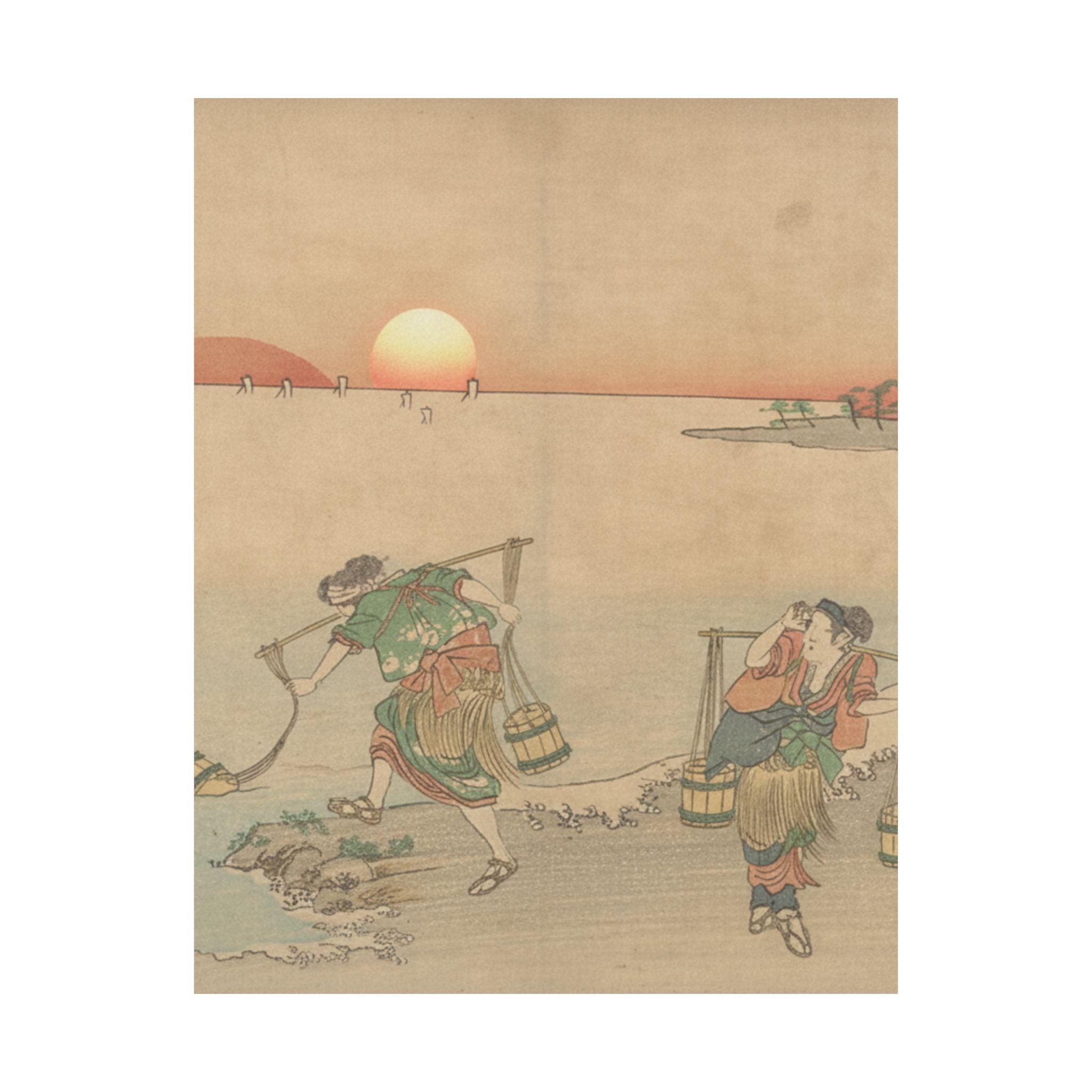 Scenic Nature — Three Water Carriers At The Shore — Matte Poster