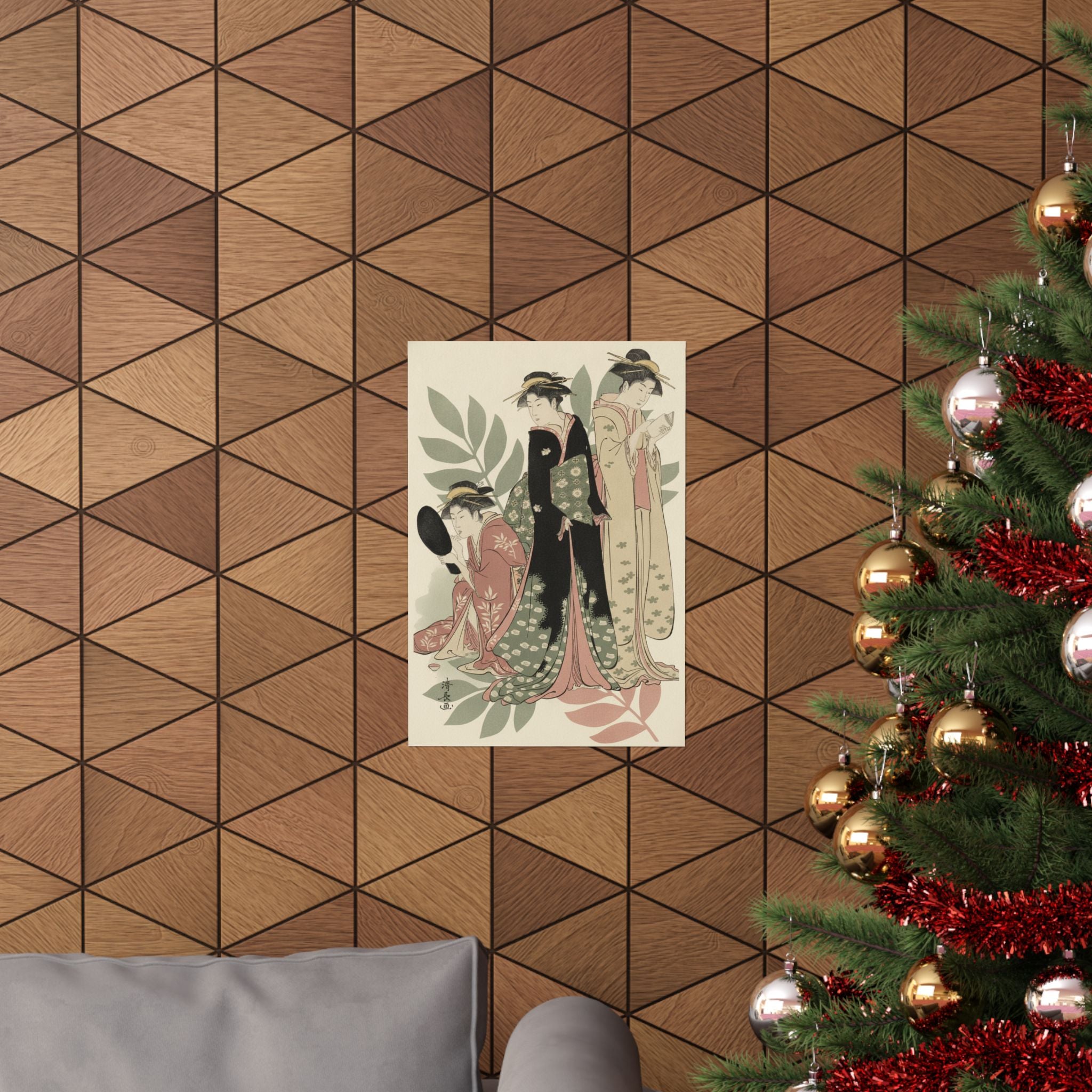 Botanical — Three Geishas Of Tachibana Street In Their Room — Matte Poster