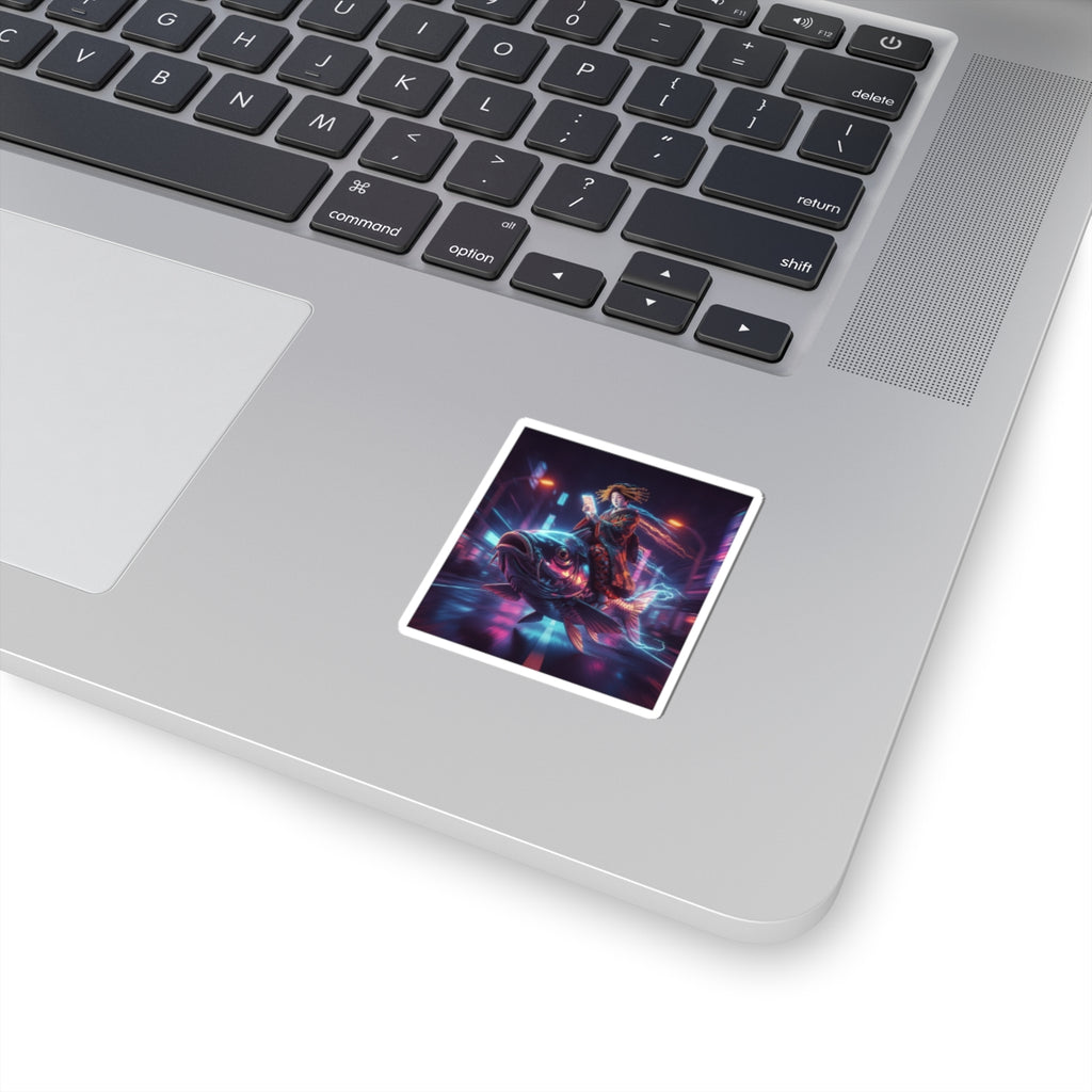 Fast Furious — Courtesan Seated On A Carp — Kiss-Cut Sticker