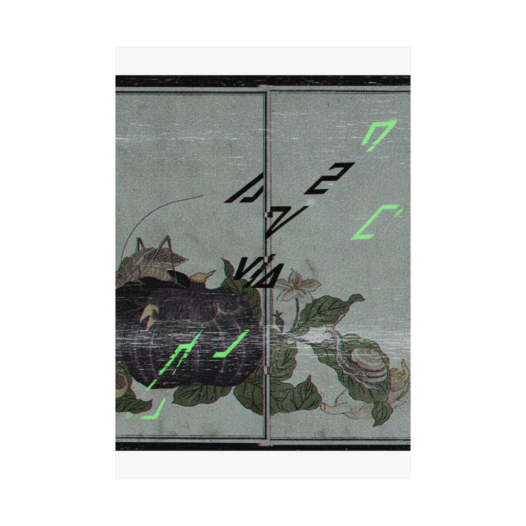 Glitch Culture — Land Snail (Katatsumuri); Giant Katydid (Kutsuwamushi), From The Picture Book Of — Matte Poster
