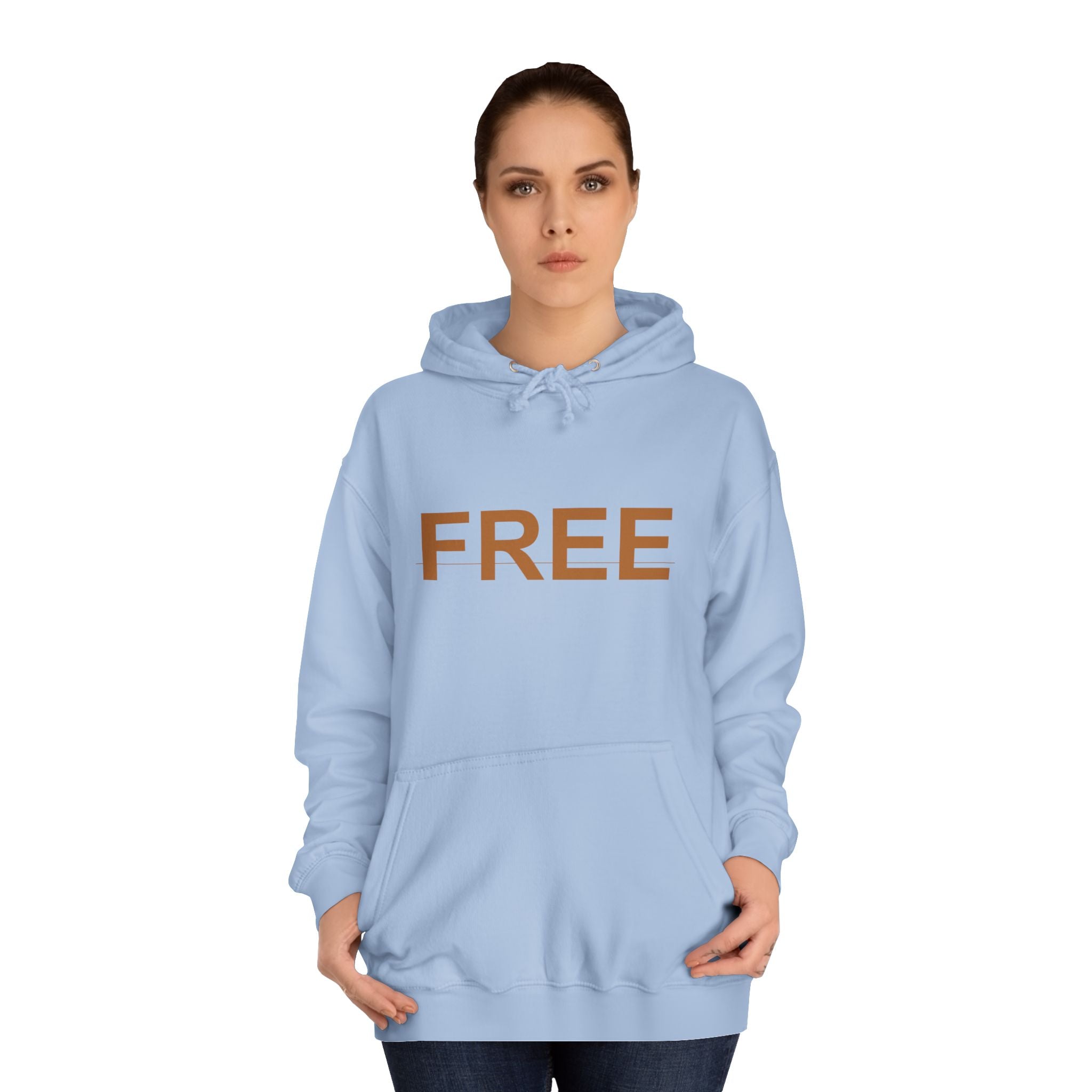 FREE Minimal Rust Lettering Statement Pullover Hoodie