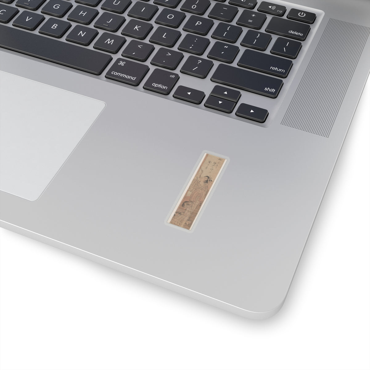 Ecommerce Main — Young Lady Toying With The Tassel Of Her Bed–Net While A Cat Plays At Her Feet — Kiss-Cut Sticker