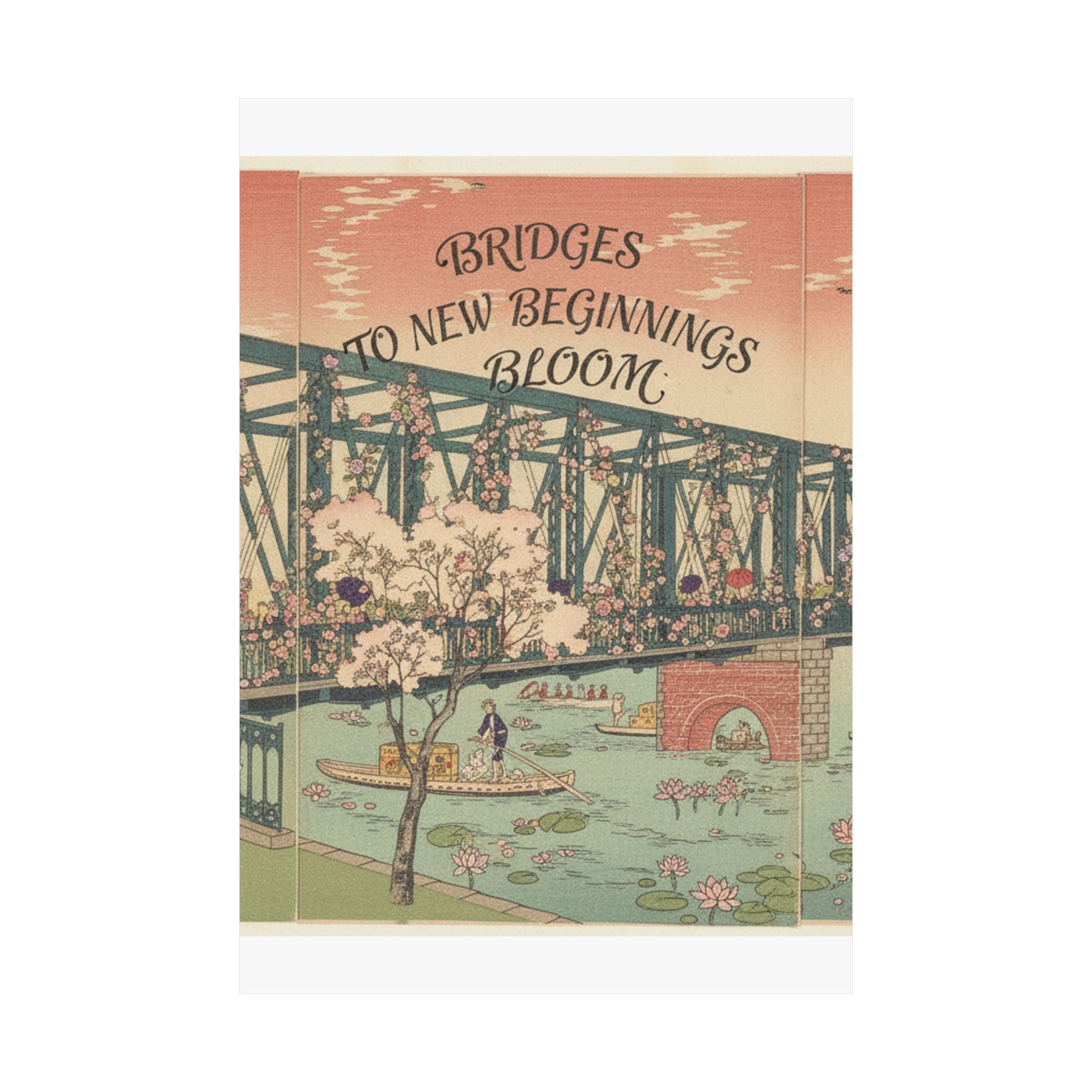 Affirmation — Illustration Of The Opening Of Azuma Bridge In Tokyo (Tokyo Meisho No Uchi Azuma — Matte Poster