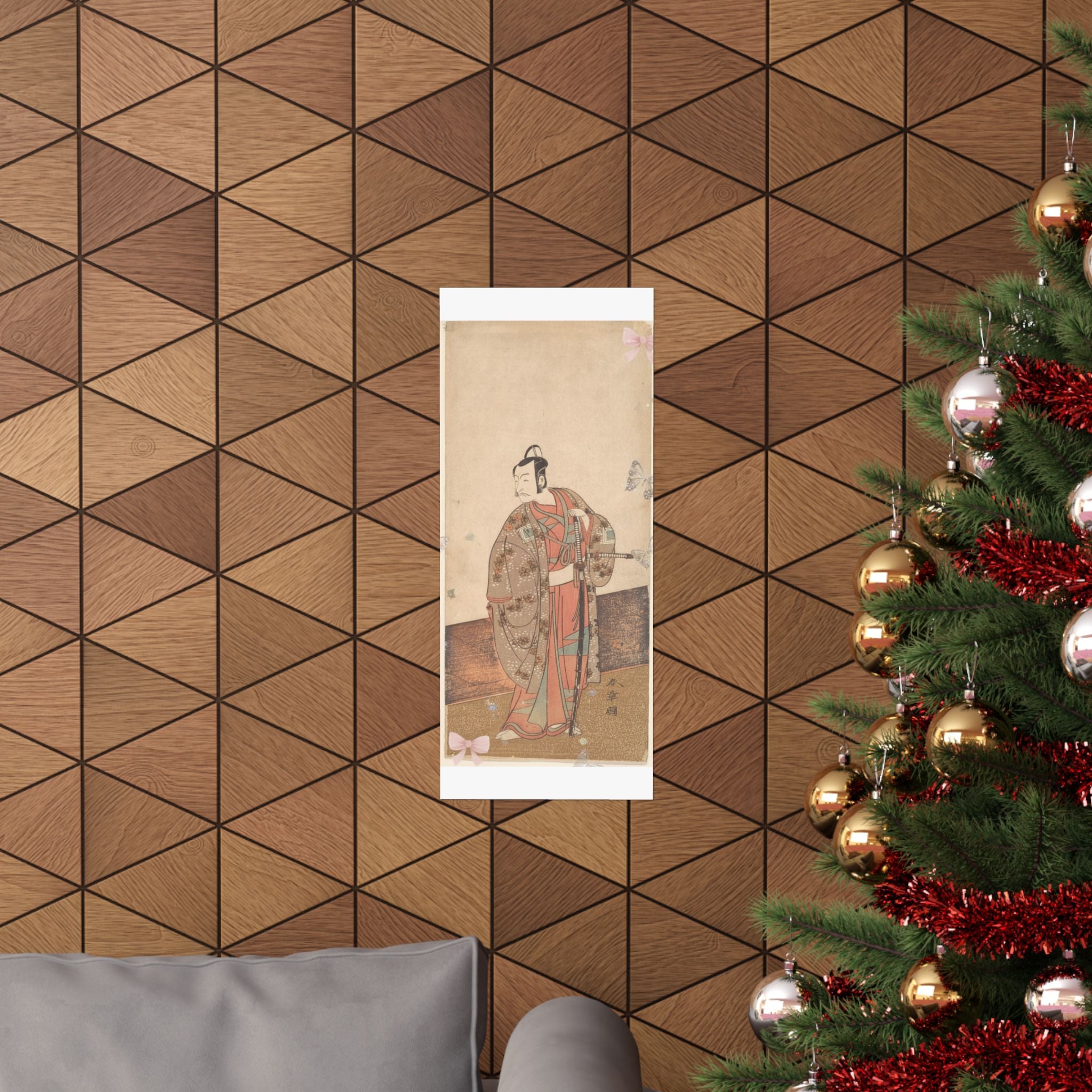 Ecommerce Main — The Actor Ichikawa Danjuro V Standing Inside Of A House And In Front Of An Engaw — Matte Poster