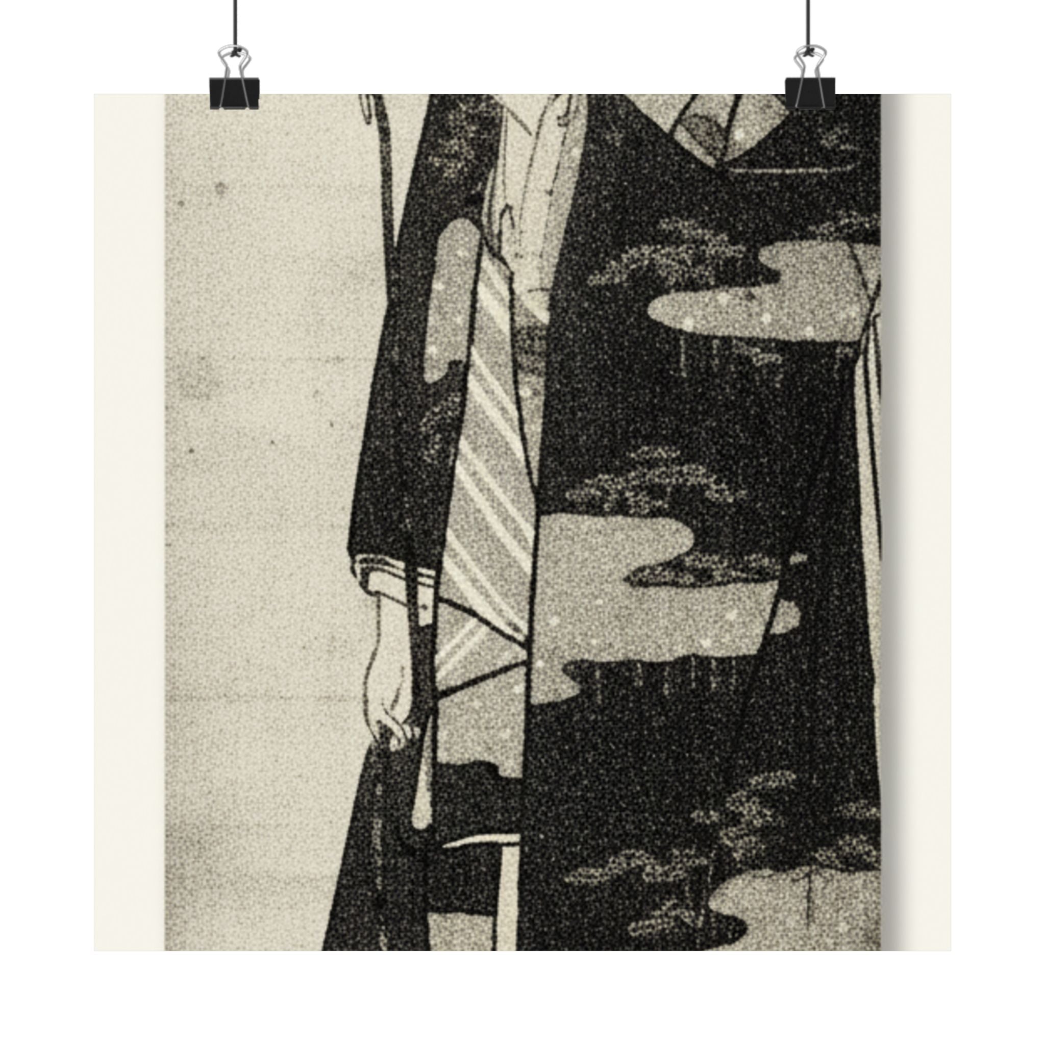 Ecommerce Main — A Woman Playing With A Monkey Which Has Climbed A Tree — Matte Poster
