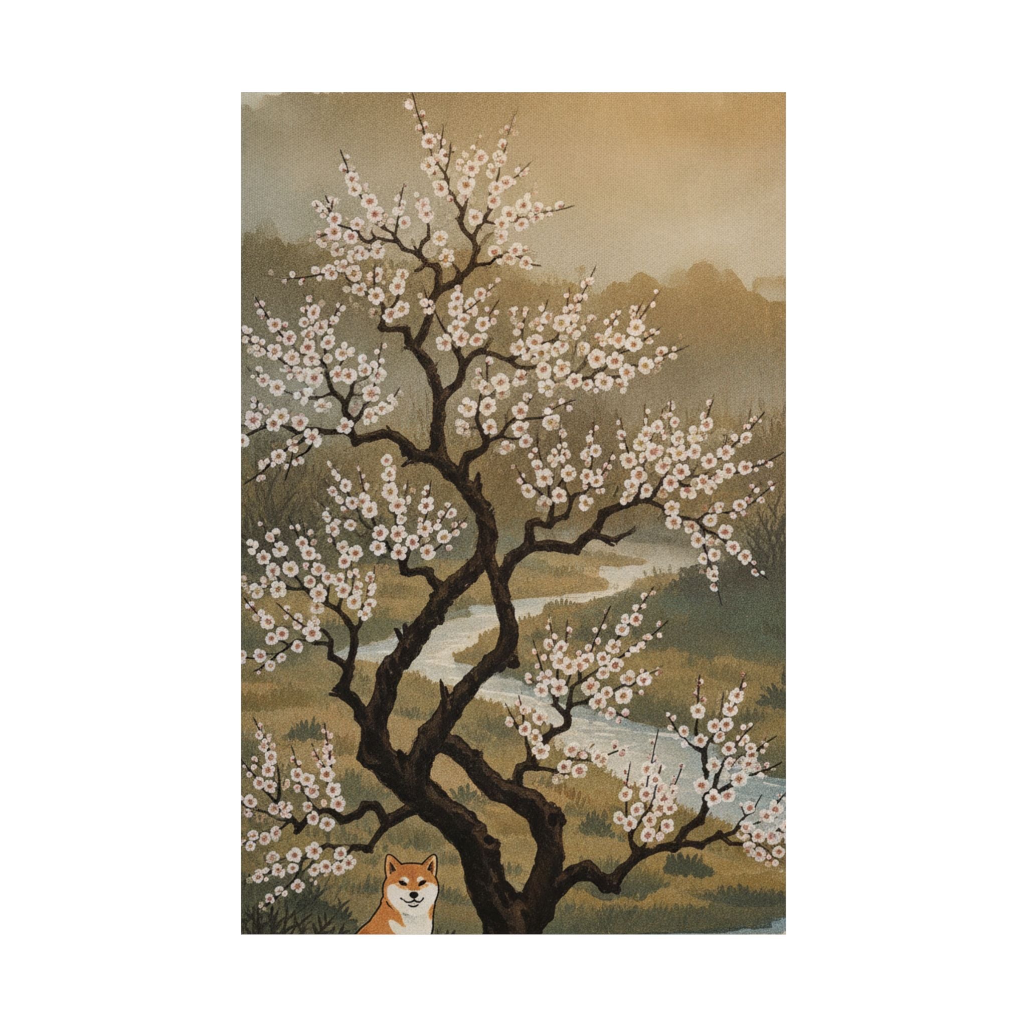Scenic Nature — Plum Tree In Blossom — Matte Poster