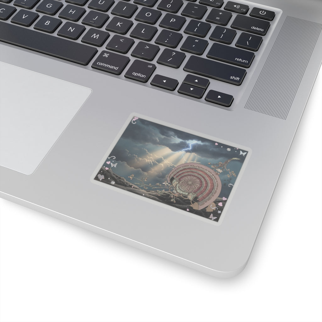 Dramatic Storm — Helmet And Plum Blossoms — Kiss-Cut Sticker