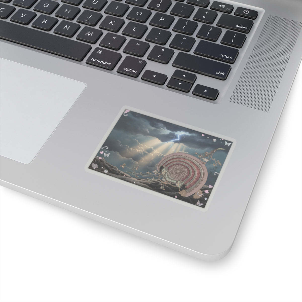 Dramatic Storm — Helmet And Plum Blossoms — Kiss-Cut Sticker
