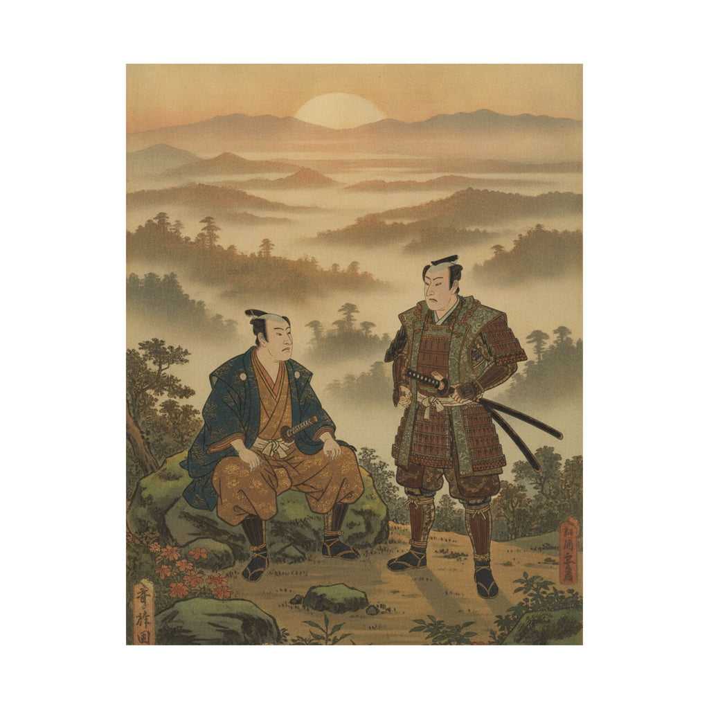 Scenic Nature — A Daimyo Talking To One Of His Retainers — Matte Poster