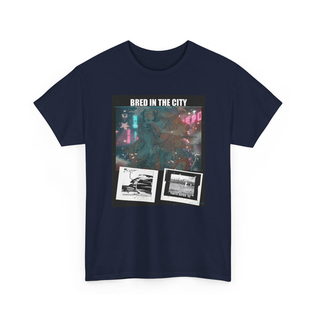 BRED IN THE CITY Neon Night Photo Collage Graphic Tee