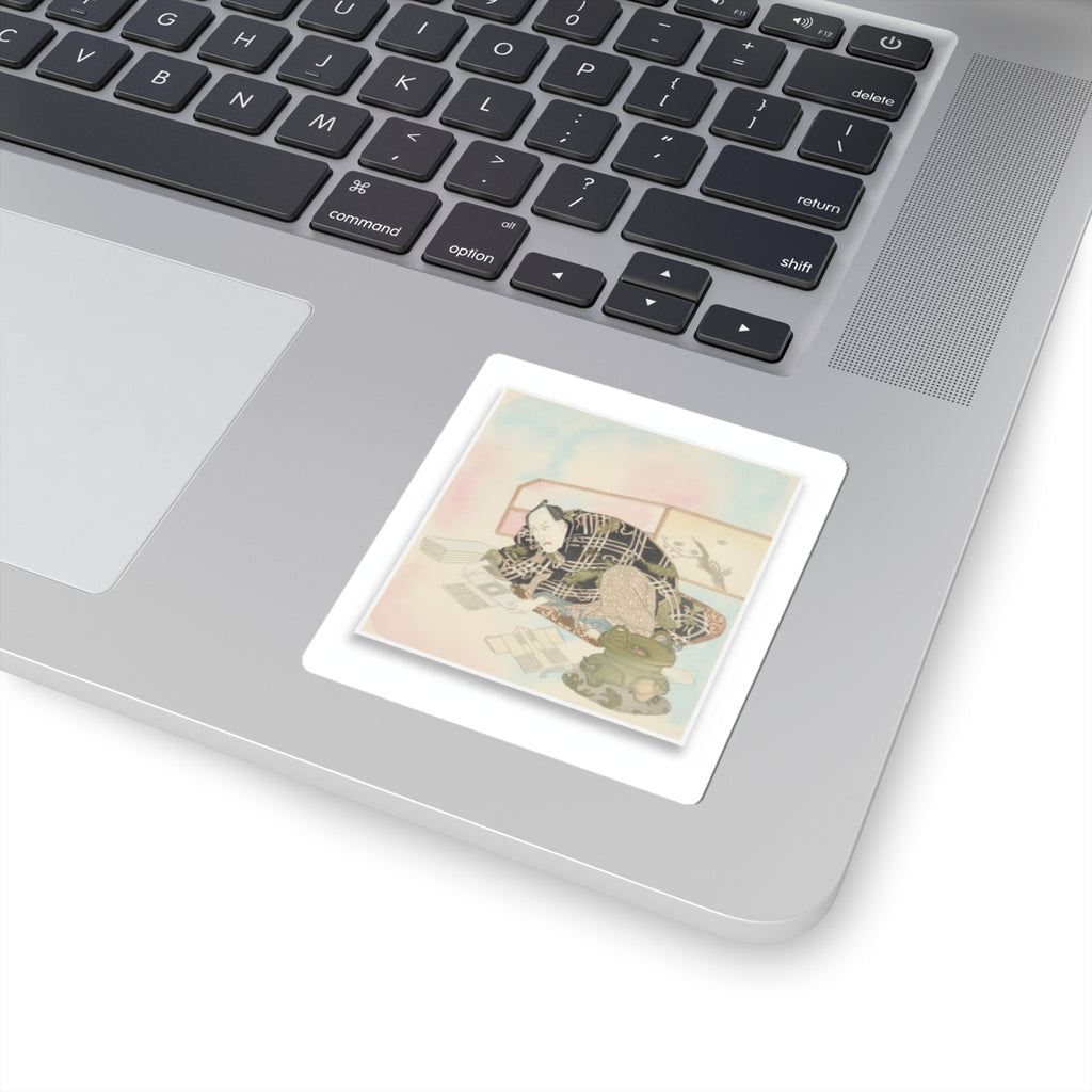 Watercolor — Ichikawa Danjūrō Vii Preparing New Year'S Gifts — Kiss-Cut Sticker
